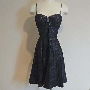 Niteline Strapless Black Dress with Elegant Detailing